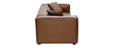 Miliboo Canapé Vintage 3 Places Cuir Marron et Bois Noir Cobain