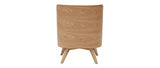 Miliboo Fauteuil scandinave en Tissu Effet Laine bouclée et Bois VALMY
