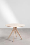 SKLUM Table à Manger Ronde en Bois (Ø100 cm) Sekiz Marron Cendré