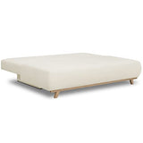 HOMIFAB Canapé Convertible 3 Places avec Coffre de Rangement en Tissu Bouclette écru - Laria
