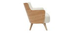 Miliboo Fauteuil scandinave en Tissu Effet Laine bouclée et Bois VALMY