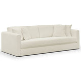 HOMIFAB Canapé 3 Places avec 4 Coussins déco en Tissu Bouclette écru - Collection Denver