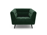 Fauteuil Velours, Etoile, 1 Place, Vert Bouteille, 113x91x77