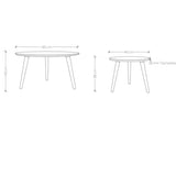 Gozos Oviedo Table Basse Gigognes, Lot de 2 | Table d'appoint Bout de Canapé Élégante en Bois de Hêtre Massif | Table Basse Idéal pour la Décoration de Style Boho | Tabouret à Fleurs | Ø 40 + 60 cm