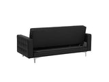 Beliani - Canapé Convertible 3 Places - Aberdeen - Simili-Cuir, Noir