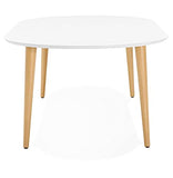 KADIMA DESIGN Chronos Table de Salle à Manger Wood Table de Cuisine en Bois Blanc (White) 120 x 200 x 75