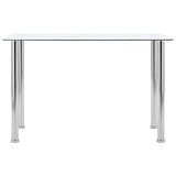 vidaXL Table à Dîner Table de Salle à Manger Table de Cuisine Repas Maison Jardin Terrasse Extérieur Transparent 120x60x75 cm Verre Trempé