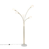 Qazqa sixties - Lampadaire Design - 5 lumière - H 1980 mm - Doré/Laiton - Design - Éclairage intérieur - Salon I Chambre