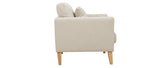 Miliboo Fauteuil scandinave déhoussable en Tissu Beige et Bois Clair Oslo