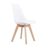 H.J WeDoo Lot de 4 chaises de Salle à Manger scandinaves, Chaises Rétro Bois de hêtre Massif- Blanc