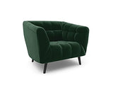 Fauteuil Velours, Etoile, 1 Place, Vert Bouteille, 113x91x77