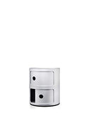 Kartell Componibili, Conteneur 2 éléments, Argent Mat, Base Ronde