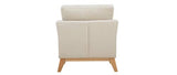 Miliboo Fauteuil scandinave déhoussable en Tissu Beige et Bois Clair Oslo