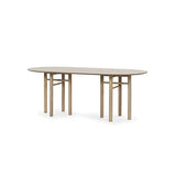 Tousmesmeubles Table de Repas Ovale Frêne 200 cm - TEULAT Junco : Naturel - L 200 x l 100 x H 75 cm - Neuf