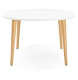 KADIMA DESIGN Chronos Table de Salle à Manger Wood Table de Cuisine en Bois Blanc (White) 120 x 200 x 75