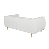Miliboo Canapé scandinave 2-3 Places en Tissu Effet Laine bouclée écru et Bois Clair Morris
