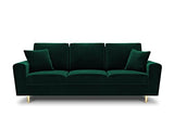 MICADONI - Canapé Convertible Moghan - 3 Places - Velours - Vert Bouteille