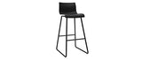 Miliboo Tabourets de Bar Design Noir 76 cm (Lot de 2) ONA