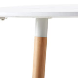 FURNITABLE Table de Salle à Manger Ronde, Table de Cuisine Scandinave pour Salon, Bureau, Cuisine, 4 Personnes, 80 x 80 x 74 Cm, Marbre