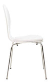 Chaise Empilable Diego en Similicuir et Support en Métal - Chaise de Salle de Conférence avec Dossier, Couleur au Choix:, Couleur:Blanc/Blanc