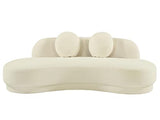 Vente-unique Canapé 3 Places en Tissu Bouclette crème ODAYA