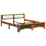 vidaXL Cadre de Lit Bois de Récupération Massif Sommier à Lattes Lit Double Adulte Cadre à Lattes Base de Lit Chambre à Coucher Maison Intérieur 180 x 200 cm