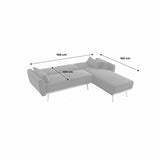 - Canapé d'angle Convertible. réversible 3 Places. Velours Vert Anglais. Pieds Fins Or Rose