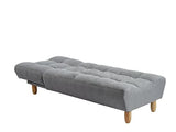 Vente-unique - Méridienne clic clac en Tissu Esteban - Gris
