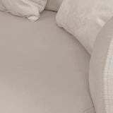 HOMIFAB Canapé d'angle Gauche 5 Places Convertible avec Coffre de Rangement en Velours crème - Giulia