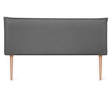 DHOME Tête de lit en Lin Naturel uni avec Bordures Tête de lit rembourrée Chambre à Coucher Moderne Top Trending (Gris Foncé, 160x105cm avec Pieds (Lits 150/160))