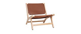 Miliboo Fauteuil Ethnique Marron et Bois Clair Bondi