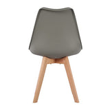 H.J WeDoo Lot de 2 chaises de Salle à Manger scandinaves, Chaises Rétro Bois de hêtre Massif - Gris
