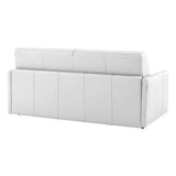 Canapé lit 3 Places Sun Convertible Ouverture RAPIDO 140cm, Cuir éco Blanc
