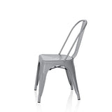 hjh OFFICE 645039 Chaise bistrot VANTAGGIO Brush Métal Gris Mat, Chaise au Style Industriel, empilable