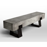 MATHI DESIGN Beton - Banc Beton et Acier Noir L160
