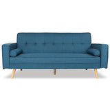 INTENSE DECO Canapé Convertible scandinave Tao Tissu Bleu Canard