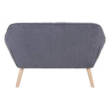 Zons OSLO Canapé en suédine gris, Bois, Anthracite, 1