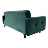 E- MEUBLES Canapé en lit Convertible avec Coffre de Rangement 3 Places Relax - en Tissu Velours - Salon & séjour - BONDA- Vert Bouteille