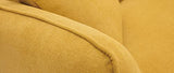 Miliboo Canapé 2 Places en Tissu Effet Velours Jaune Moutarde et Bois Clair Folk