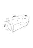 Marque Amazon - Movian Ola - Canapé 3 places, 88 x 200 x 79 cm (L x l x H), Vert foncé