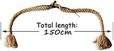 d.Stil Lustre Suspension en corde chanvre de double-tête E27*2 Douille Lumière pendante industrielle style rétro Creative Lampe réglable DIY pour salon café restaurant Hall (Jaune, 150cm)