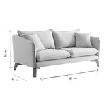Miliboo Canapé 3 Places éco-Responsable en Tissu Beige Clair et Bois Clair Forest