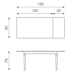 InHouse srls Table Extensible en Bois et mélamine, Couleur vin, 140/190 x 85 x H 76 cm