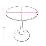 Casa Vital Table à manger Interlanta, noir, 90 x 90 x 75 cm, rond, plateau en pierre frittée, motif marbre noir, pied colonne en métal, plateau de base large et stable