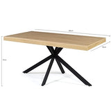IDMarket - Table à Manger Alix 6-8 Personnes Pied araignée Bois et Noir 160 cm