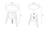 ABC MEUBLES - Tabouret à vis en Bois - S019 - Bru
