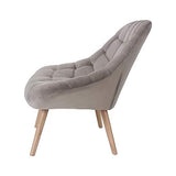 Zons MINAY Fauteuil 1 Place en Velours Taupe Style scandinave avec Pieds en Bois