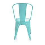hjh OFFICE 645050 Chaise bistrot VANTAGGIO Comfort Métal Bleu Ciel, Chaise au Style Industriel, empilable
