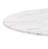 Alterego Table à dîner Ronde 'WITNEY' en marbre et métal Blanc - Ø 120 cm
