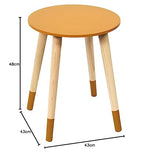 THE HOME DECO FACTORY Lot de 2 Tables Basses Gigognes Rondes Bicolore Bleu Jaune, Bois d'ingénierie, Small 33 x 40 cm-Tall 43 x 48 cm